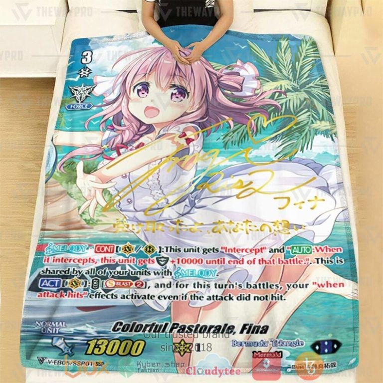 Game-Vanguard-Cards-Colorful-Pastorale-Fina-Rainbow-Ssp-Custom-Soft-Blanket-1-1