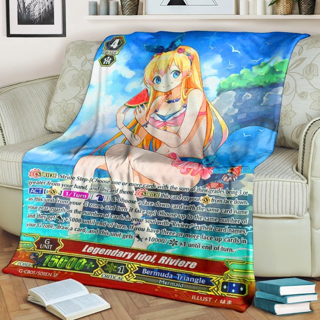 Game Vanguard Cards Legendary Idol Riviere Sp Custom Soft Blanket 2 Game Vanguard Cards Legendary Idol Riviere Sp Custom Soft Blanket 2