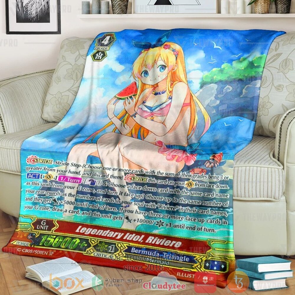 Game Vanguard Cards Legendary Idol Riviere Sp Custom Soft Blanket 3 Game Vanguard Cards Legendary Idol Riviere Sp Custom Soft Blanket 3