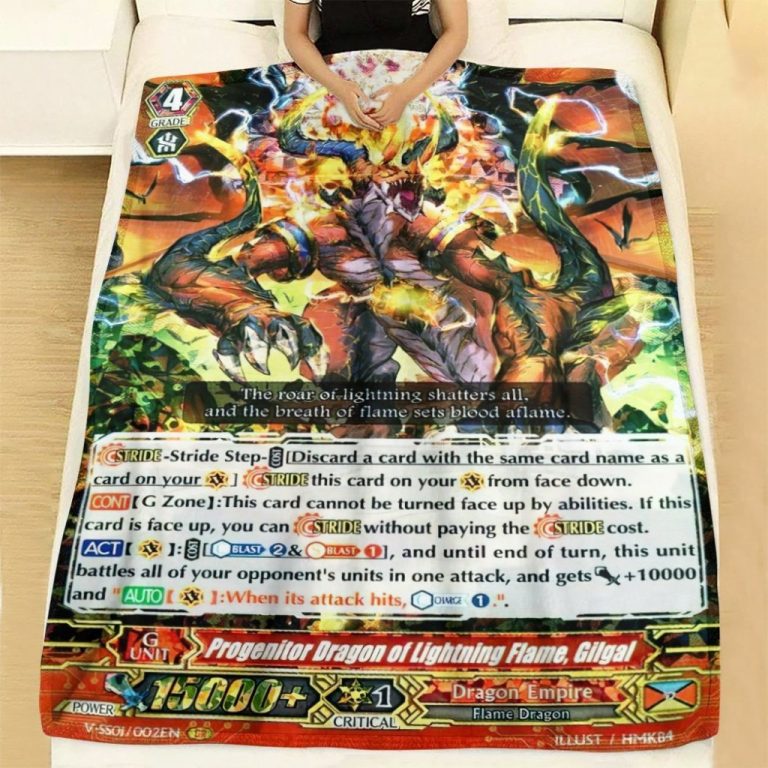 Game-Vanguard-Cards-Progenitor-Dragon-Of-Lightning-Flame-Gilgal-Gr-Custom-Soft-Blanket-1-1