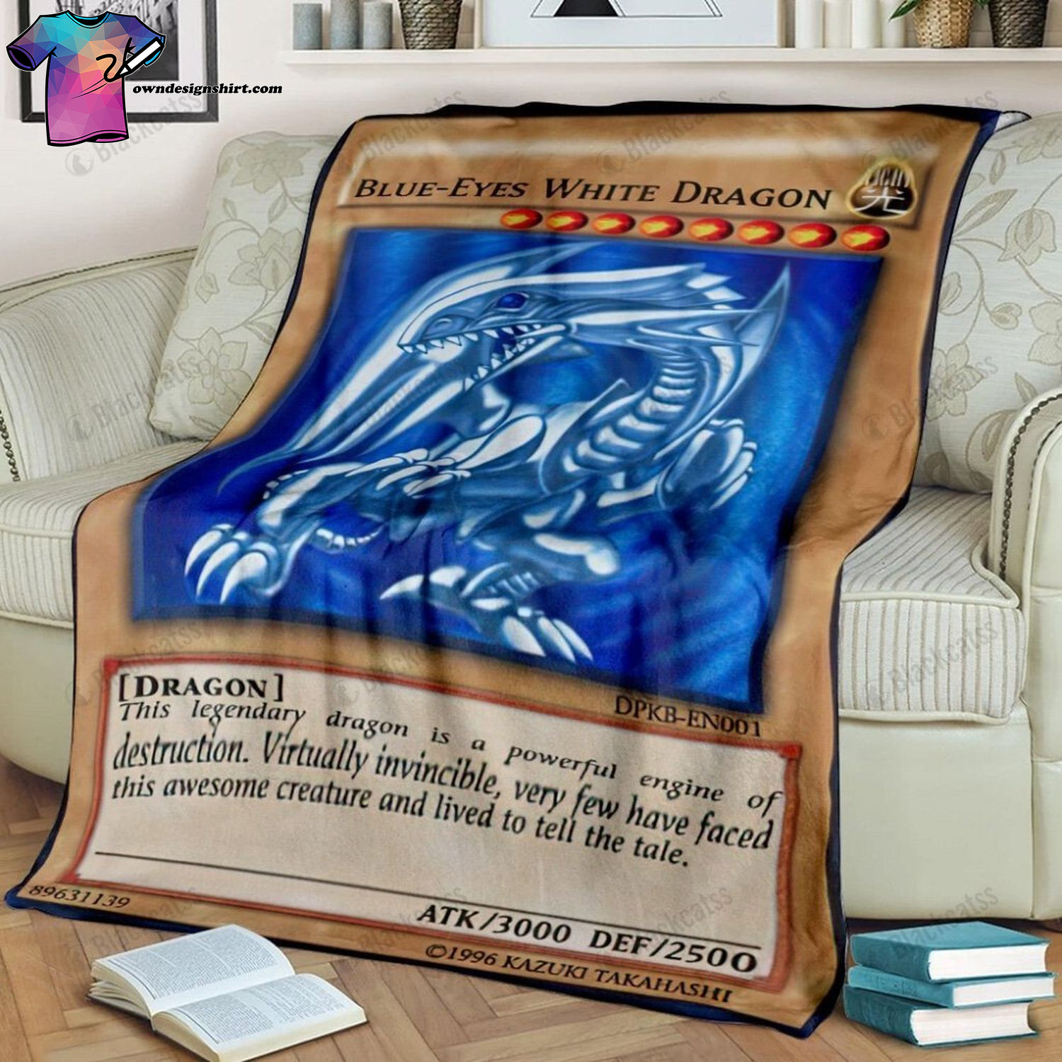 Game Yu Gi Oh Blue Eyes White Dragon Card Full Print Soft Blanket Game Yu Gi Oh Blue Eyes White Dragon Card Full Print Soft Blanket