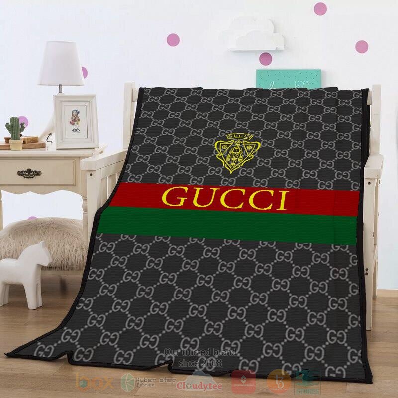 Gucci Brand Black Pattern Blanket Gucci Brand Black Pattern Blanket