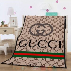 Gucci Luxury Brand Khaki Pattern Blanket