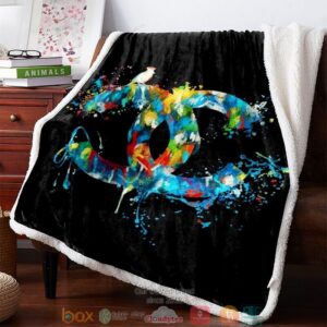 Gucci Variegated Color Logo Fleece Blanket