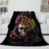 Halloween Decoration Skeleton Skull Bed Blanket 851