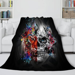 Halloween Decoration Skeleton Skull Bed Blanket 164