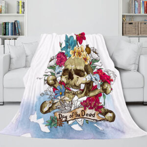 Halloween Decoration Skeleton Skull Bed Blanket 188