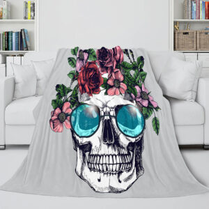 Halloween Decoration Skeleton Skull Bed Blanket 192