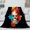 Halloween Decoration Skeleton Skull Bed Blanket 607