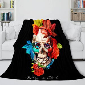Halloween Decoration Skeleton Skull Bed Blanket 607