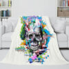 Halloween Decoration Skeleton Skull Bed Blanket 349