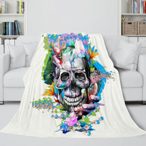 Halloween Decoration Skeleton Skull Bed Blanket 349