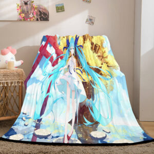Hatsune Miku Cosplay Soft Blanket 839