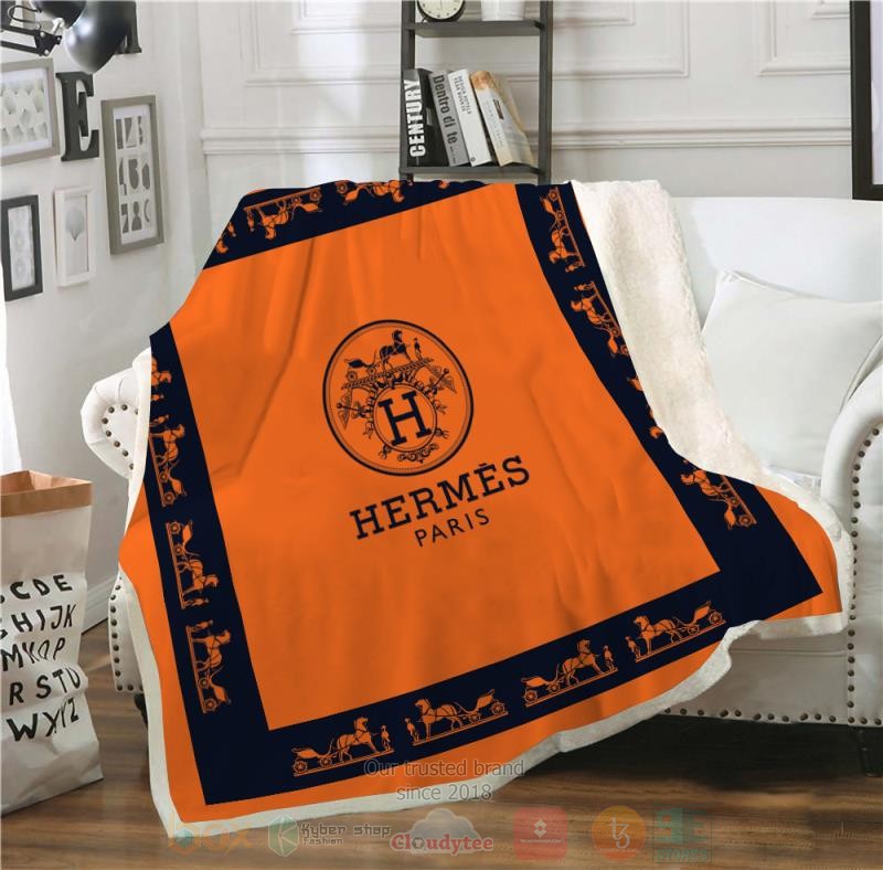 Hermes Paris Orange Blanket Hermes Paris Orange Blanket