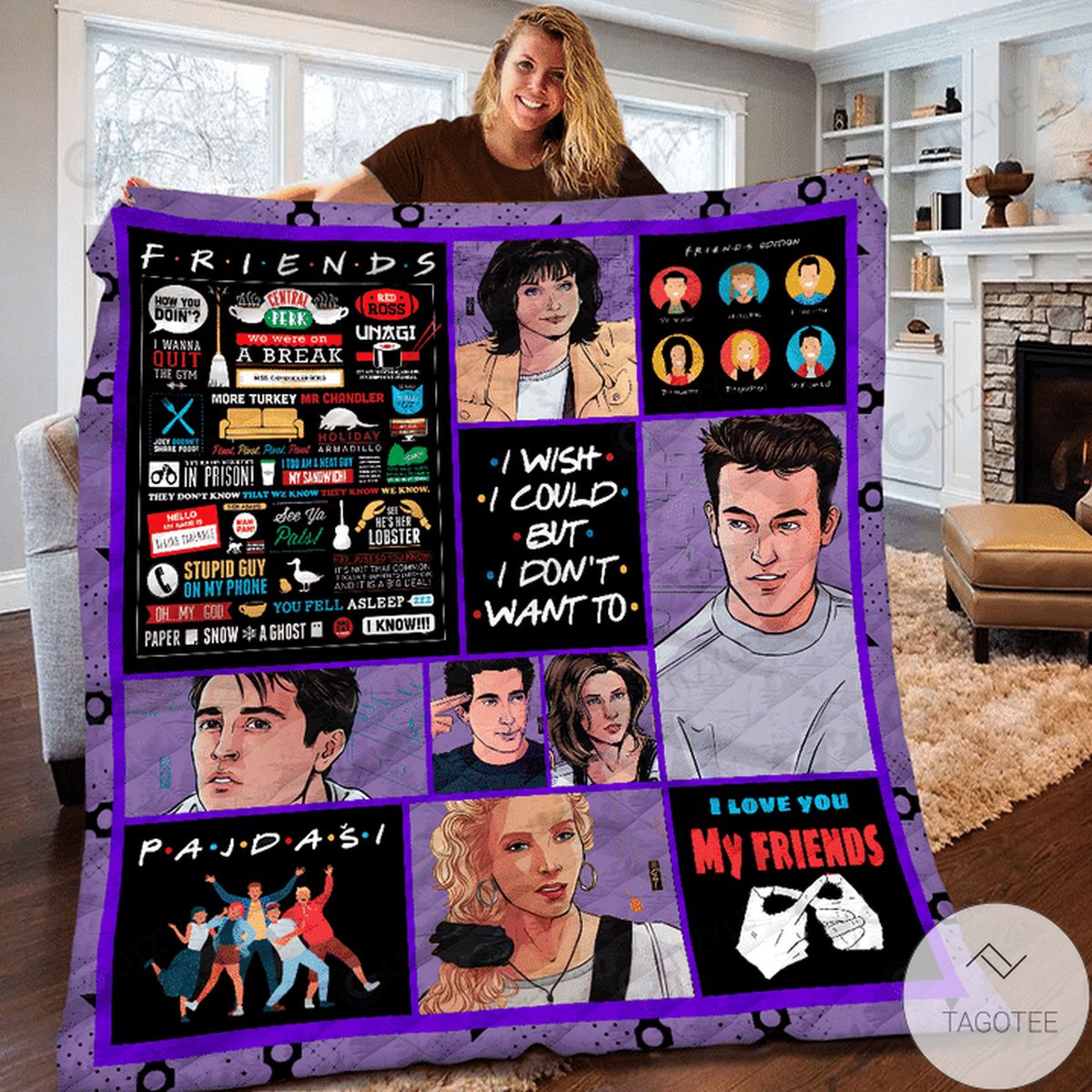 I Wish I Could But I Dont Want To Friends Blanket Quilt I Wish I Could But I Dont Want To Friends Blanket Quilt