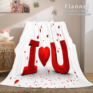 I LOVE You Bed Blanket 522