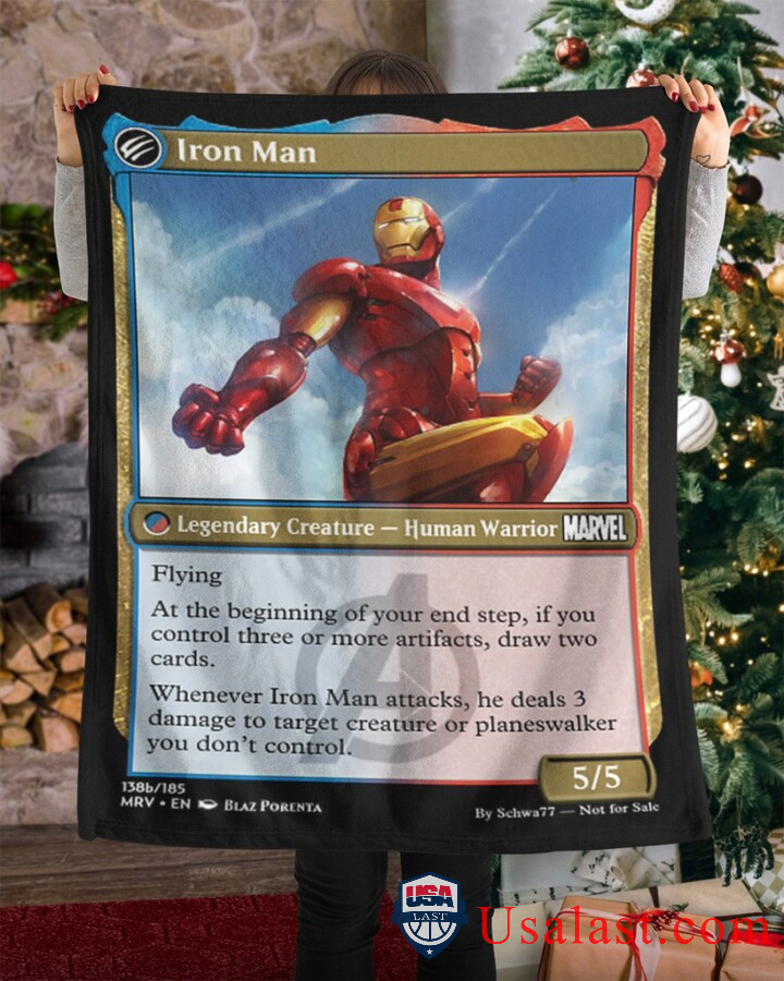 Iron Man Human Warrior Fleece Blanket Iron Man Human Warrior Fleece Blanket