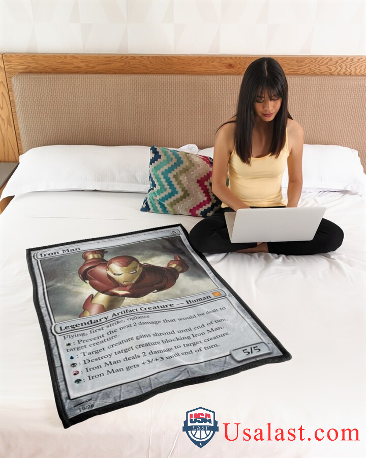 Iron-Man-Magic-Card-Fleece-Blanket-1