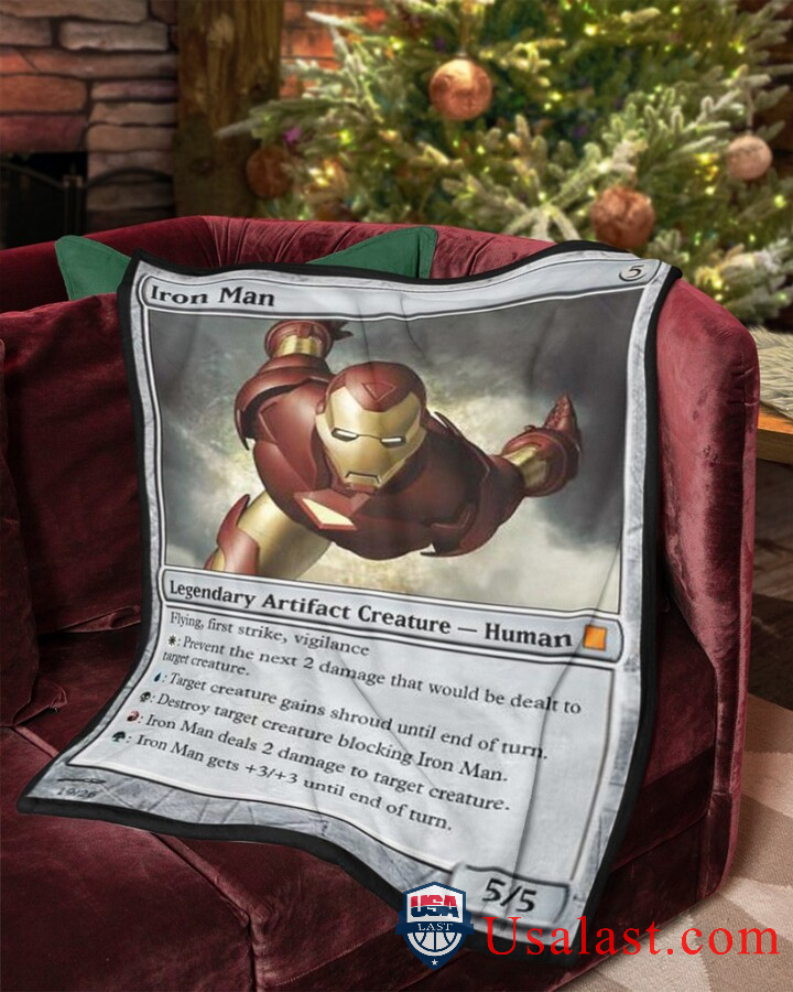 Iron-Man-Magic-Card-Fleece-Blanket-2