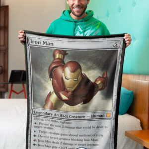 Iron Man Magic Card Fleece Blanket
