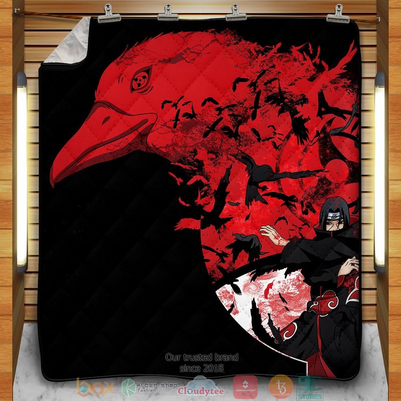 Itachi Summoning Crow Naruto Quilt Blanket Itachi Summoning Crow Naruto Quilt Blanket