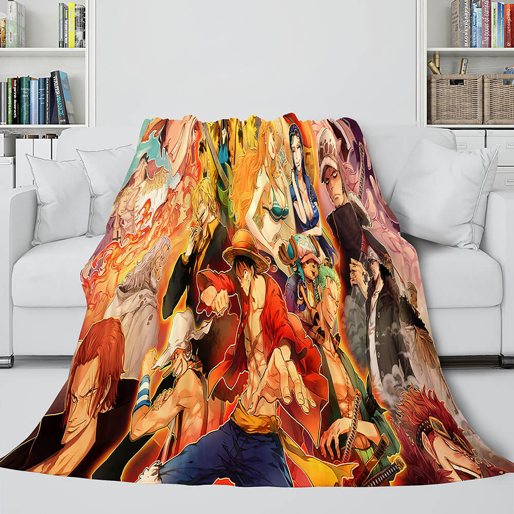 Japanese Cartoon ONE PIECE Throw Blanket 915 Japanese Cartoon ONE PIECE Throw Blanket 915
