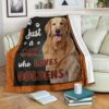 Just A Girl Who Loves Goldens Golden Retriever Fleece Blanket