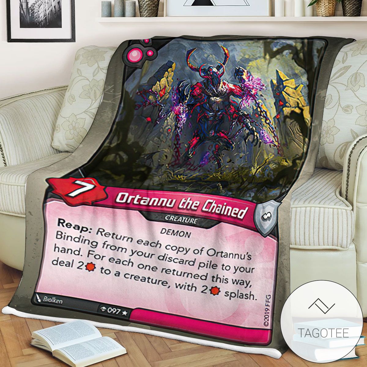 Kf Ortannu The Chained Keyforge Fleece Blanket Kf Ortannu The Chained Keyforge Fleece Blanket