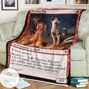 Khm 136 Fearless Pup Mtg Game Magic The Gathering Blanket