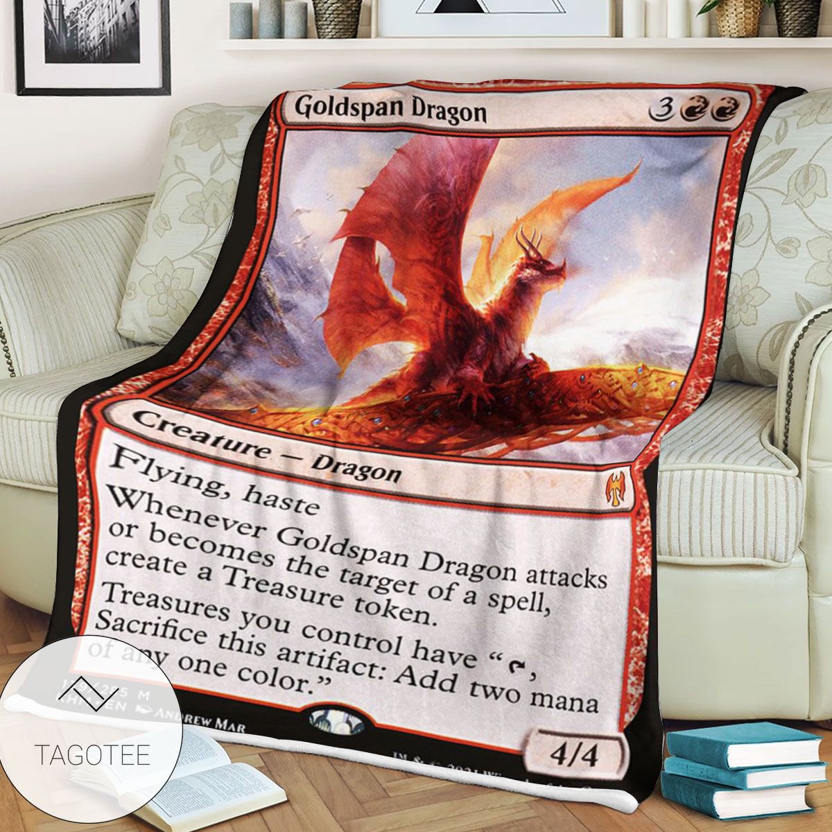 Khm 139 Goldspan Dragon Mtg Game Magic The Gathering Blanket Khm 139 Goldspan Dragon Mtg Game Magic The Gathering Blanket