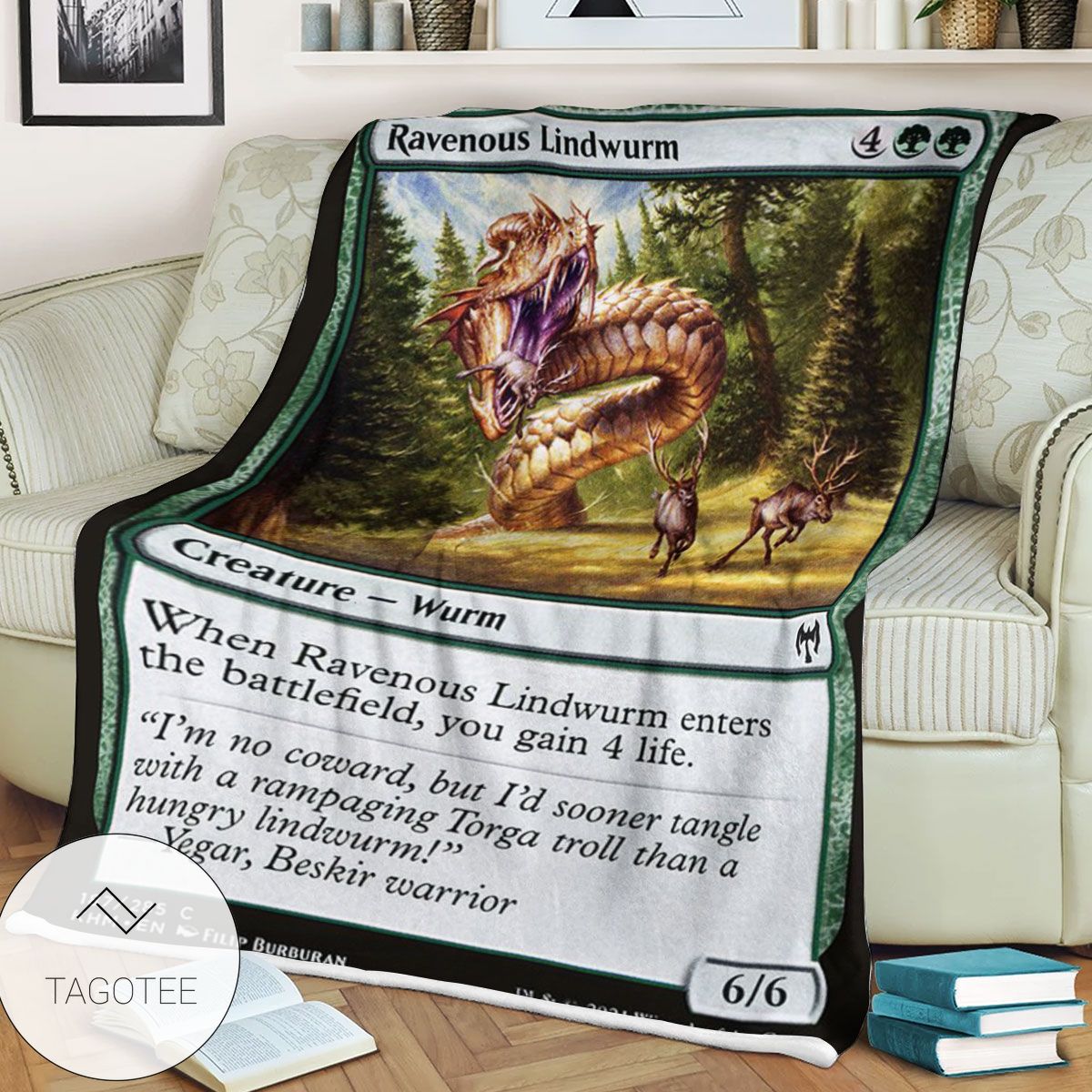 Khm 187 Ravenous Lindwurm Mtg Game Magic The Gathering Blanket Khm 187 Ravenous Lindwurm Mtg Game Magic The Gathering Blanket