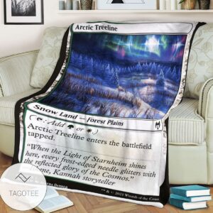Khm 249 Arctic Treeline Mtg Game Magic The Gathering Blanket