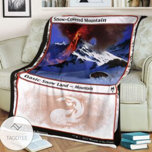 Khm 282 Snow Covered Mountain Mtg Game Magic The Gathering Blanket