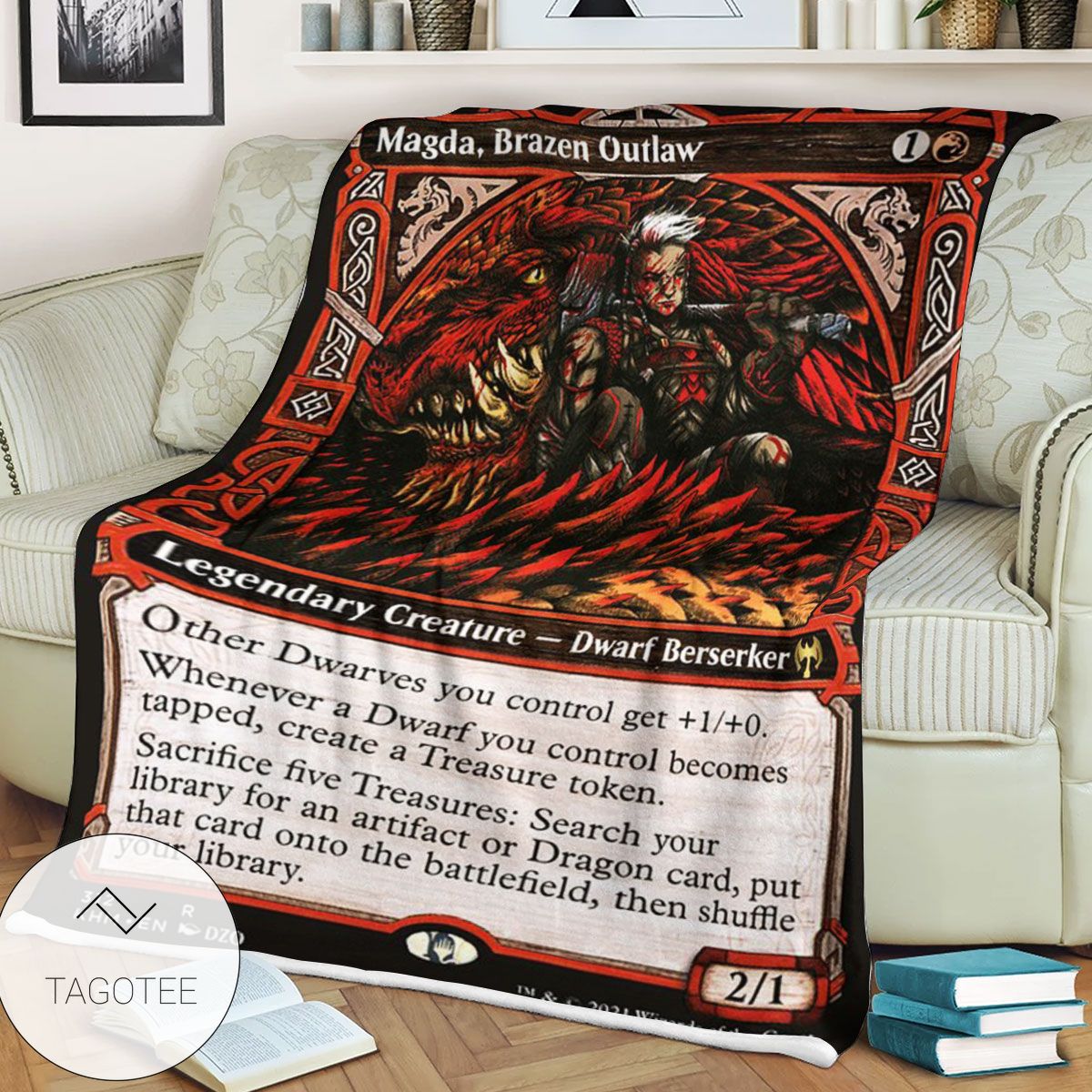 Khm 312 Magda Brazen Outlaw Mtg Game Magic The Gathering Blanket Khm 312 Magda Brazen Outlaw Mtg Game Magic The Gathering Blanket