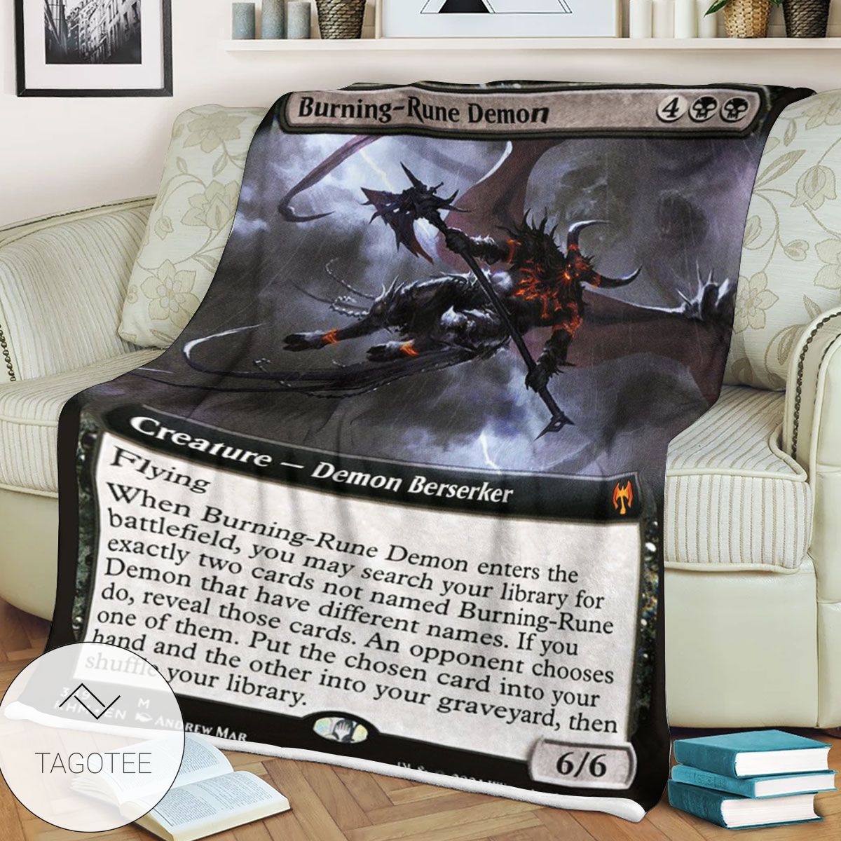 Khm 349 Burning Rune Demon Mtg Game Magic The Gathering Blanket Khm 349 Burning Rune Demon Mtg Game Magic The Gathering Blanket