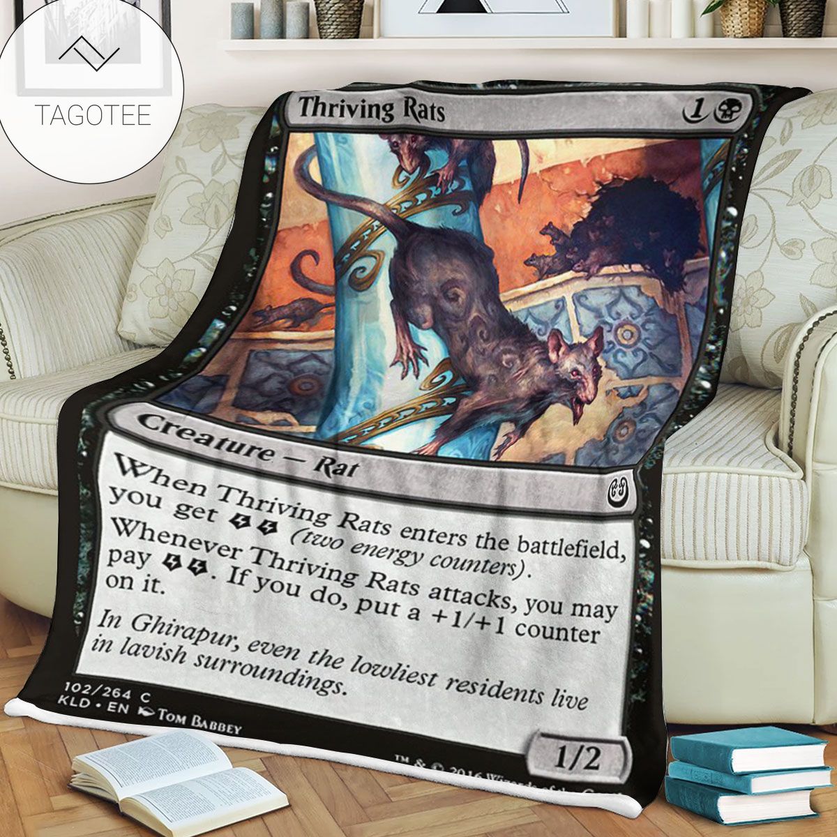 Kld 102 Thriving Rats Game Mtg Magic The Gathering Fleece Blanket Kld 102 Thriving Rats Game Mtg Magic The Gathering Fleece Blanket