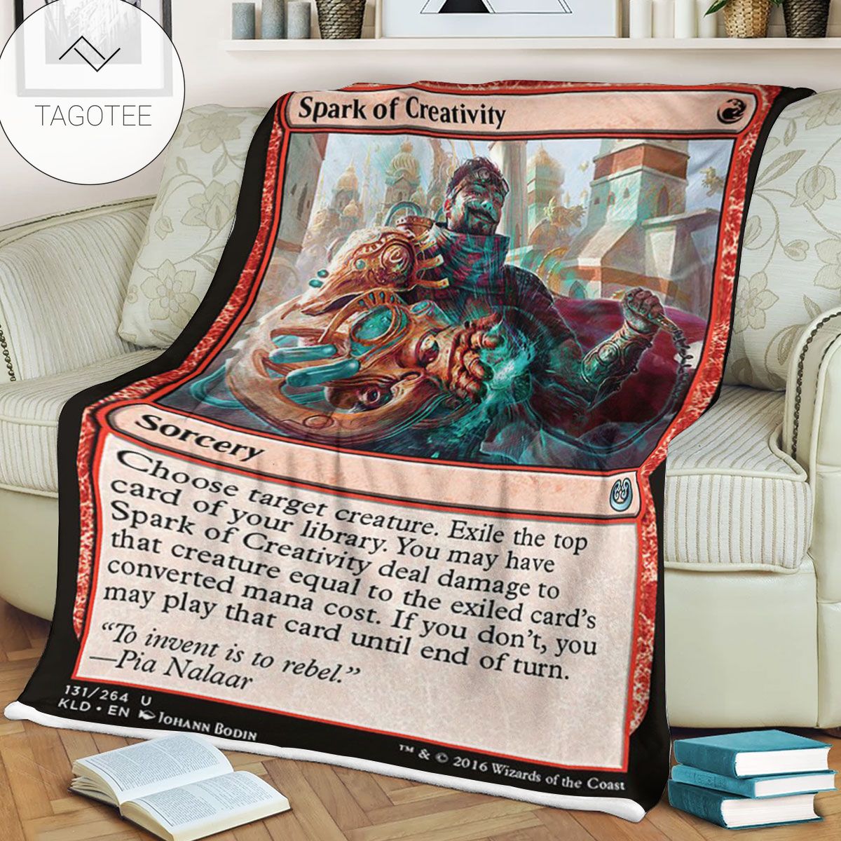 Kld 131 Spark Of Creativity Game Mtg Magic The Gathering Fleece Blanket Kld 131 Spark Of Creativity Game Mtg Magic The Gathering Fleece Blanket
