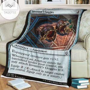 Kld 218 Inventor S Goggles Game Mtg Magic The Gathering Fleece Blanket