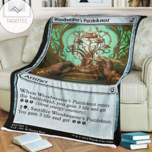 Kld 240 Woodweaver S Puzzleknot Game Mtg Magic The Gathering Fleece Blanket