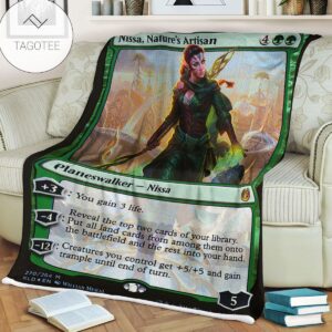 Kld 270 Nissa Nature S Artisan Game Mtg Magic The Gathering Fleece Blanket