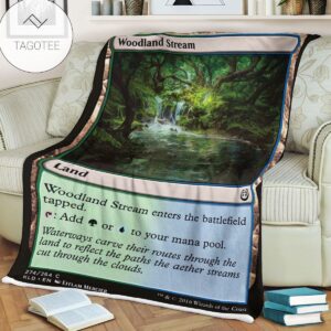 Kld 274 Woodland Stream Game Mtg Magic The Gathering Fleece Blanket