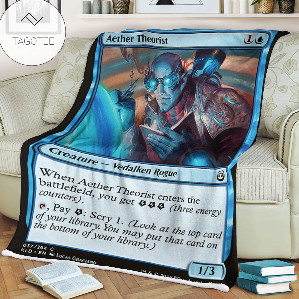 Kld 37 Aether Theorist Game Mtg Magic The Gathering Fleece Blanket Kld 37 Aether Theorist Game Mtg Magic The Gathering Fleece Blanket