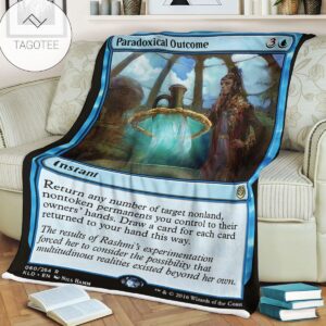 Kld 60 Paradoxical Outcome Game Mtg Magic The Gathering Fleece Blanket
