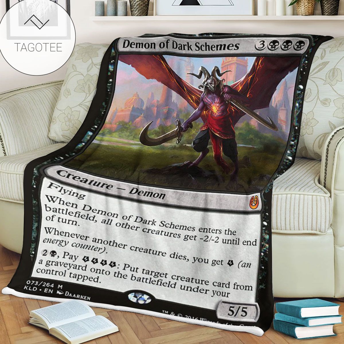 Kld 73 Demon Of Dark Schemes Game Mtg Magic The Gathering Fleece Blanket Kld 73 Demon Of Dark Schemes Game Mtg Magic The Gathering Fleece Blanket