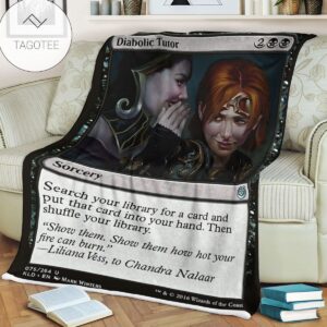 Kld 75 Diabolic Tutor Game Mtg Magic The Gathering Fleece Blanket