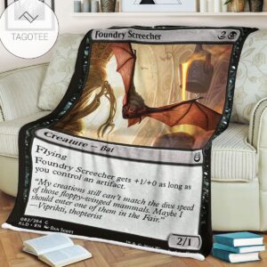 Kld 82 Foundry Screecher Game Mtg Magic The Gathering Fleece Blanket