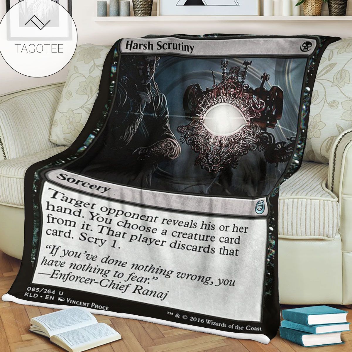 Kld 85 Harsh Scrutiny Game Mtg Magic The Gathering Fleece Blanket Kld 85 Harsh Scrutiny Game Mtg Magic The Gathering Fleece Blanket