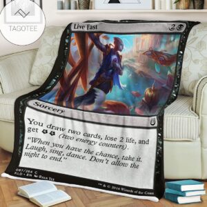 Kld 87 Live Fast Game Mtg Magic The Gathering Fleece Blanket