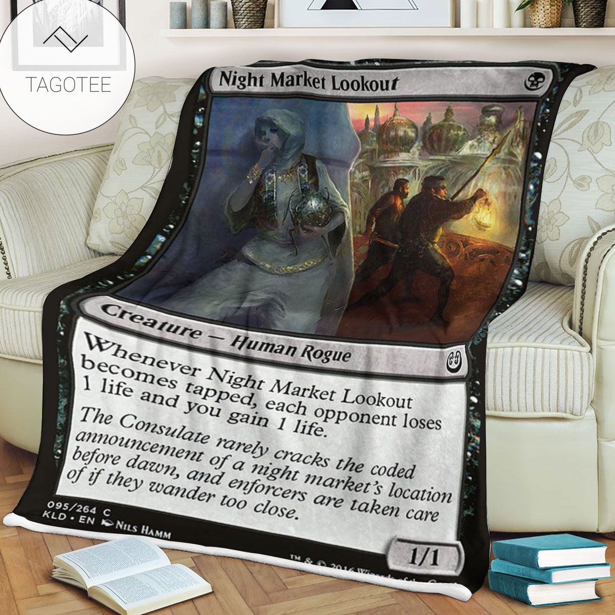 Kld 95 Night Market Lookout Game Mtg Magic The Gathering Fleece Blanket Kld 95 Night Market Lookout Game Mtg Magic The Gathering Fleece Blanket