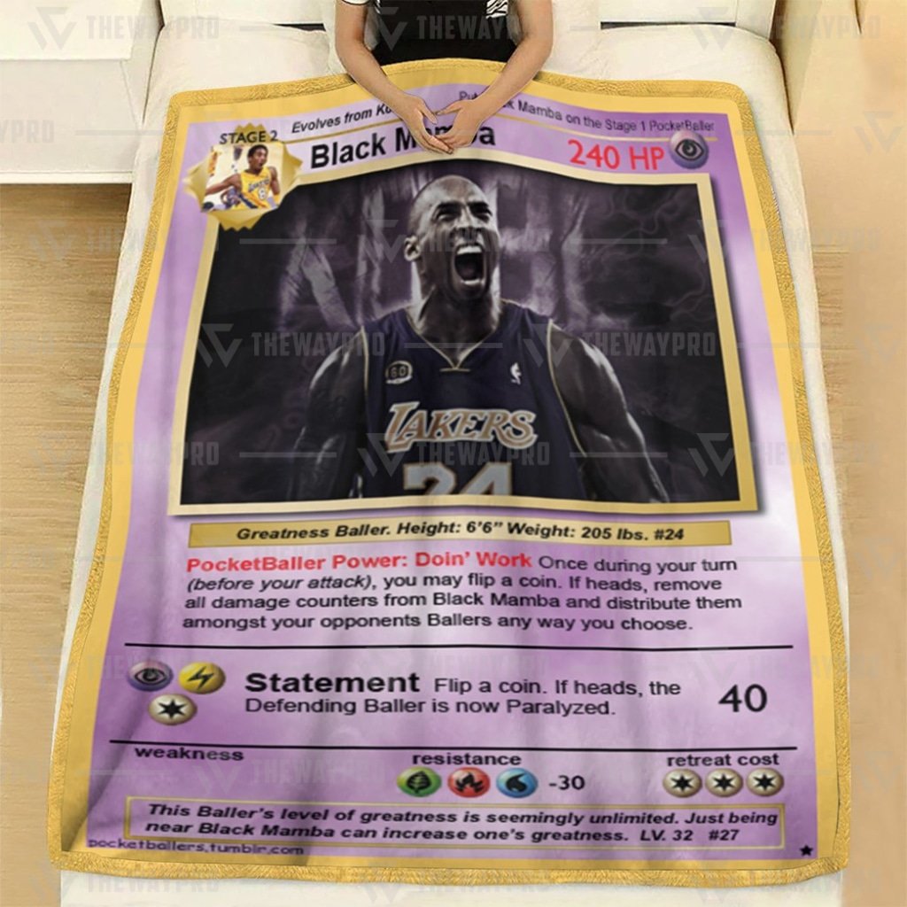 Kobe Bryant Pokemon Card Blanket Kobe Bryant Pokemon Card Blanket